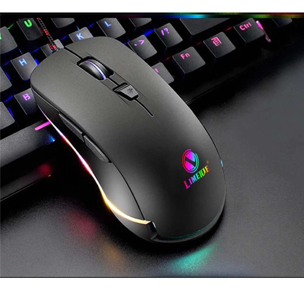 Профессиональная Проводная игровая мышь 2400 dpi бесшумная 7 кнопок кабель USB RGB