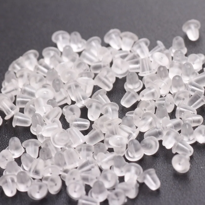 

200pcs Silicon Rubber Earring Back Lifters Earring Backs Hooks Stoppers Ear Post Nuts DIY Findings Accessories Earring backs