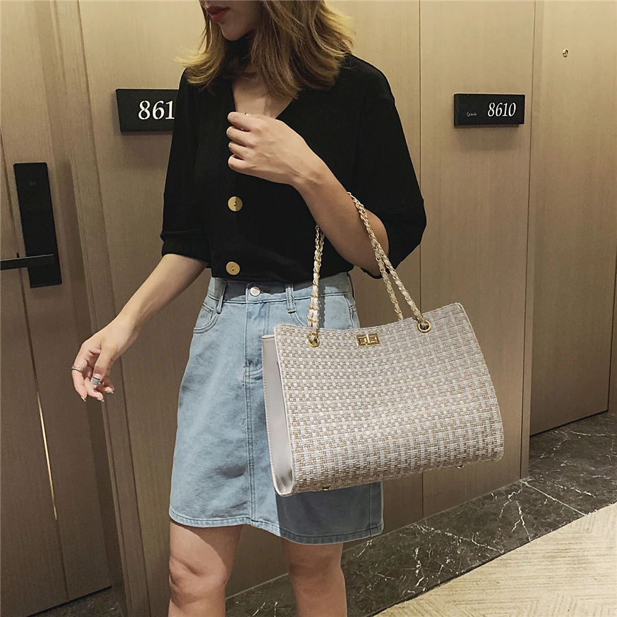 Luxury Designer Pu Leather Chain Women Shoulder Bag High Quality Large Capacity Ladies Crossbody Bags For Women Messenger Bags