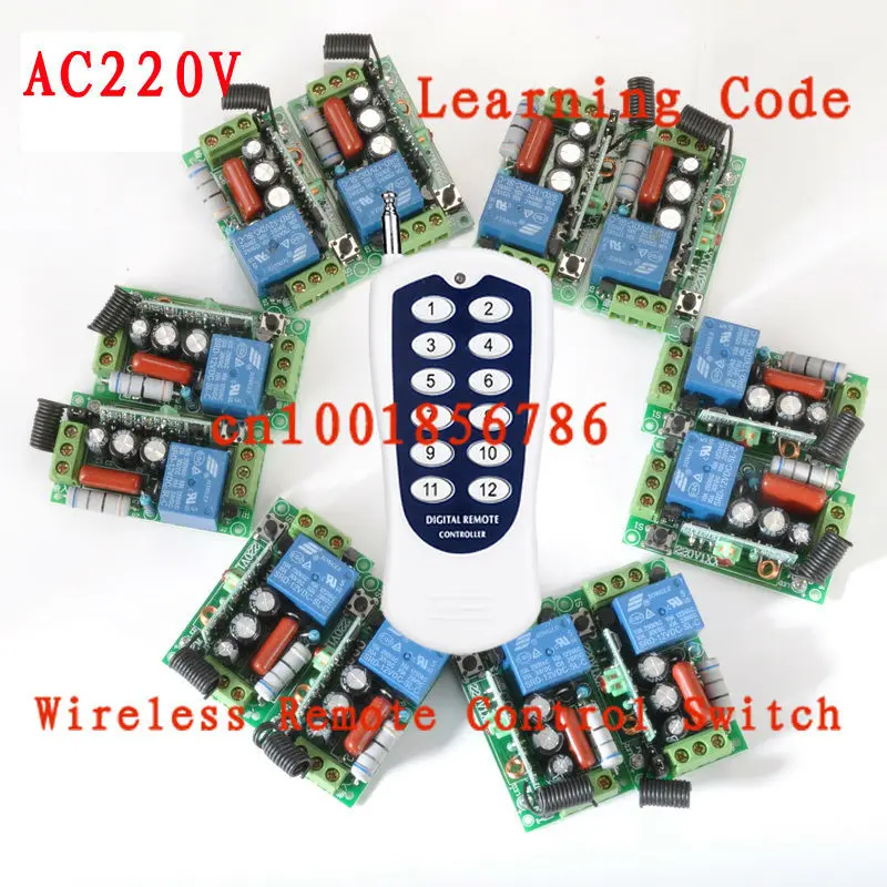 

220V 12CH Wireless Remote Control Switch System Toggle Momentary Latched Light/Lamp LED SMD Access Remote Control System