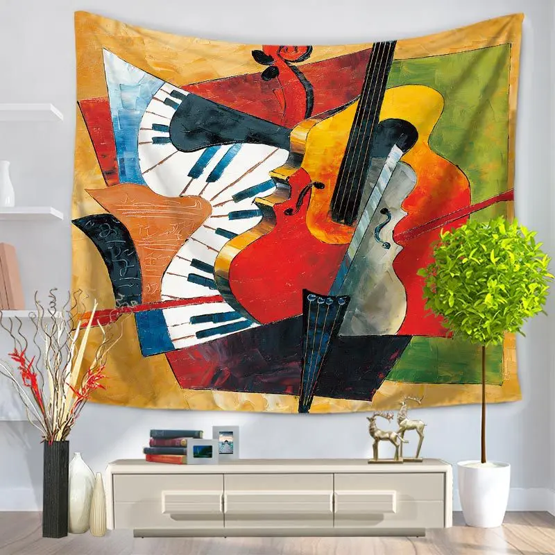 

2018 New Abstract music pattern tapestry colorful Wild style decorative towel multifunctional beach towel/shawl/aisle curtain