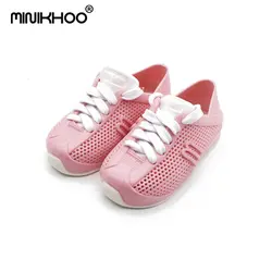 Мини Мелисса кроссовки для девочек 4 цвета мини 2018 новая детская обувь повседневная модная дышащая Melissa/Детские Спортивная обувь