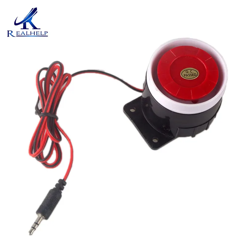 Красный и черный мини проводной 72 мм кабель 120 дБ громкая сирена рог для домашней безопасности звуковая сигнализация DC12V 24 в 5 В защита для дома