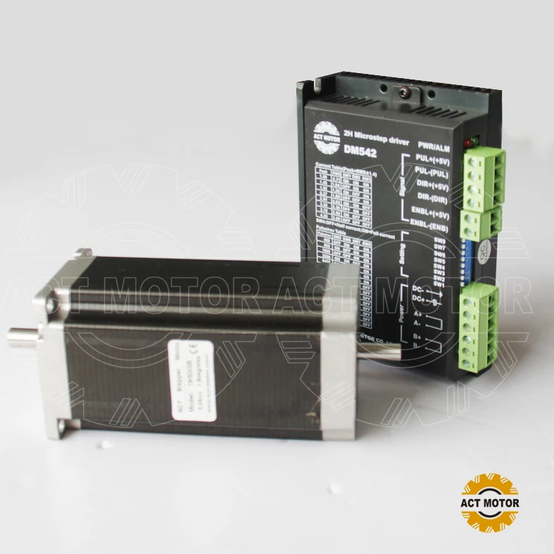 

HOT DUAL SHAFT nema 23 stepper motor 3A/ 425oz with driver 128 micsteps DM542