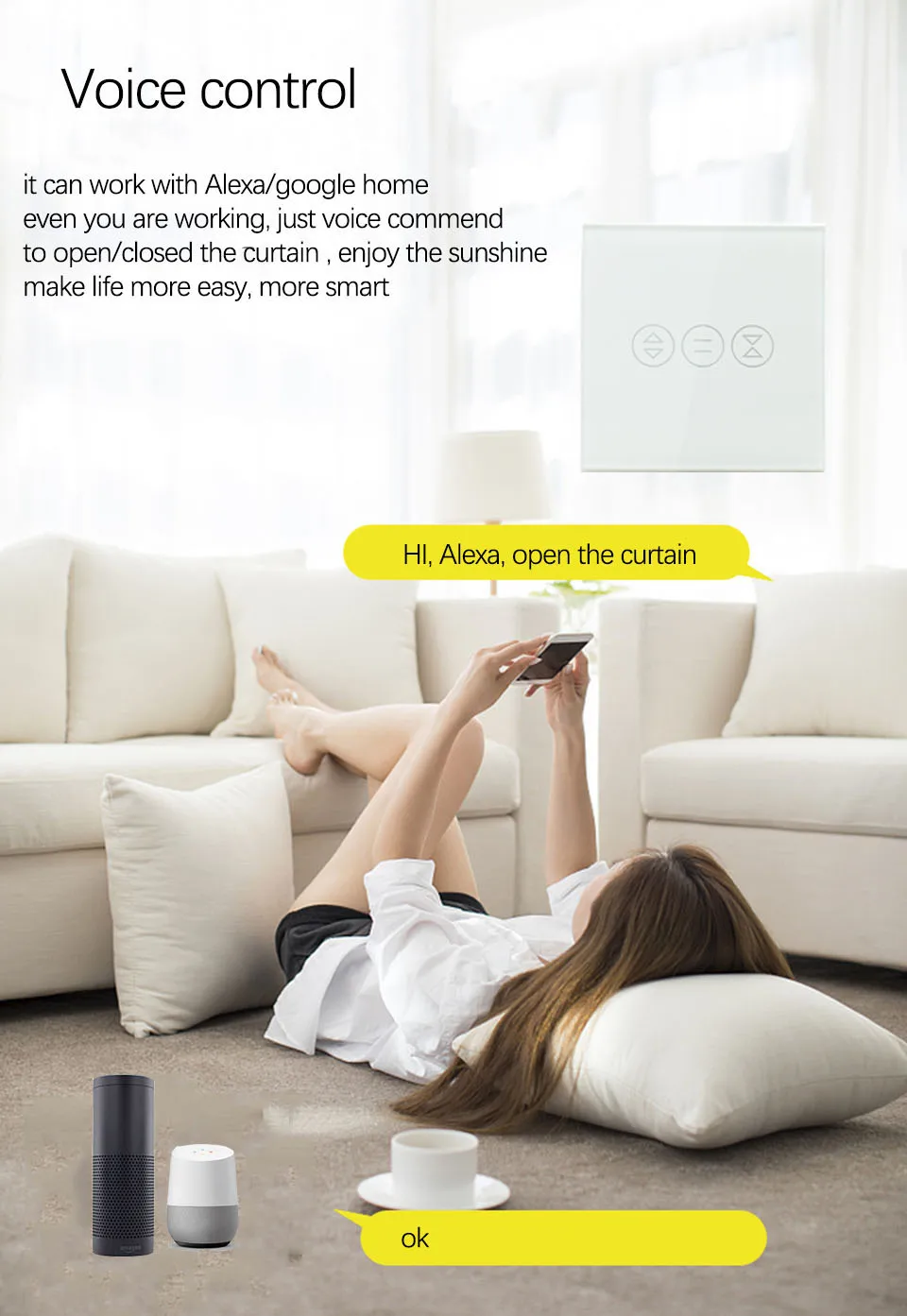 UE Inteligente WiFi Interruptor de Cortina para