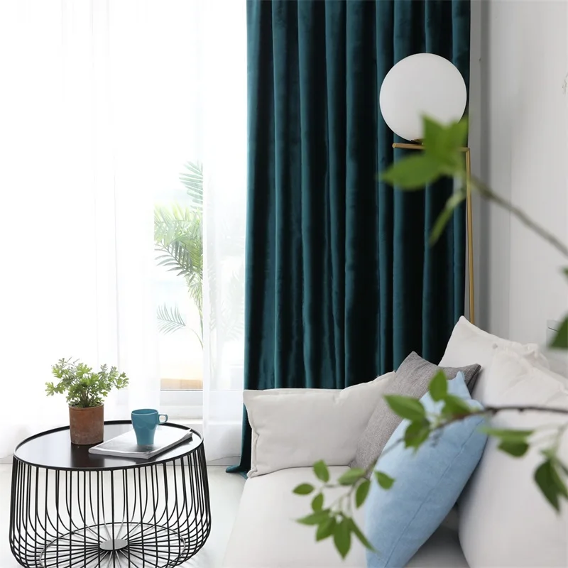 Высокое затенение итальянские фланелевые шторы темно-синие роскошные бархатные ткани для гостиной спальни Роскошный домашний декор T118#4