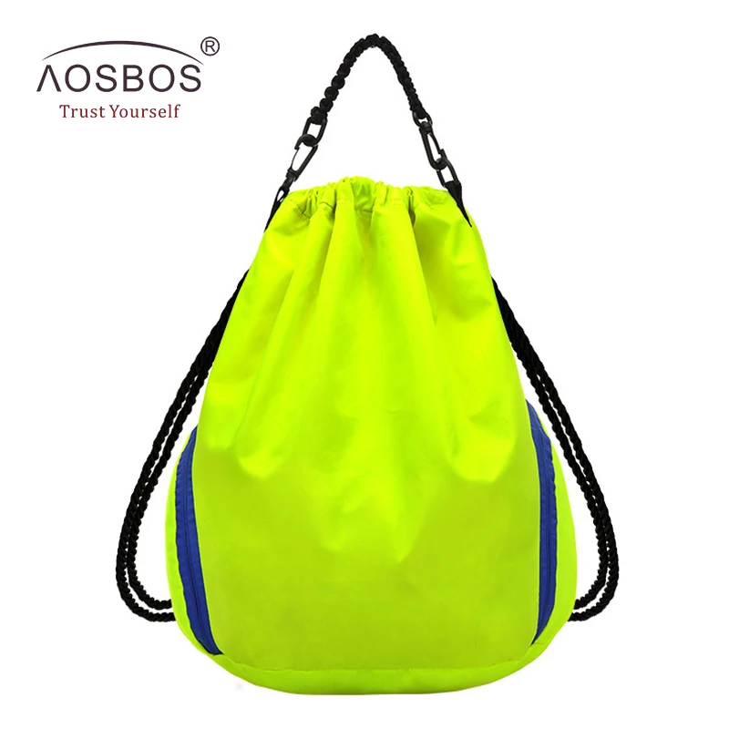 Aosbos Водонепроницаемый складной рюкзак на шнурке для улицы легкие спортивные сумки твердый баскетбольный спортзал сумка для женщин мужчин рюкзак - Цвет: Green