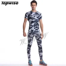 Hot Camouflage Running Set Men Compression Suit T Shirt Fitness Leggings For Running Gym Training Sport Tights Sets Fitness Wear