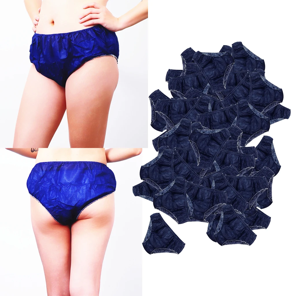 Pack of 100 Women Disposable Nonwoven Paper Brief Panties Hygiene Care Underwear