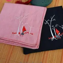 Маленькая девочка хлопок Женский носовой платок вышивка милый студенческий пара Платок Квадратный ребенок пот полотенце