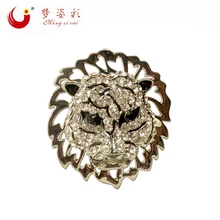 Las mujeres Joyería de Traje de Plata Cristal Plateado Tiger Broches Bufanda Pins Insignia de Cuello Brosh boutonniere Broche Animal 2016