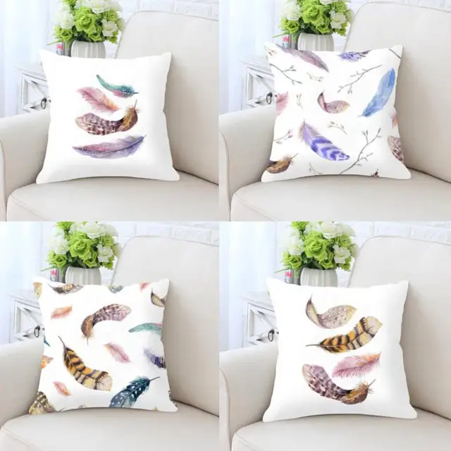Best Offers Handmade Feather Pillow Animal Color Long Peacock Goose Ostrich Feathers Branch Leaves Lumbar Cushion For Living Room Chair