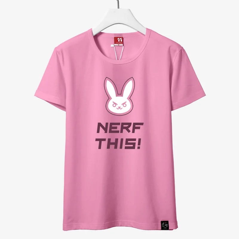 

OW D.VA Rabbit Cosplay tshit Dva Unisex Short Sleeve T-shirts Summer Tops Tee halloween party daily Costumes