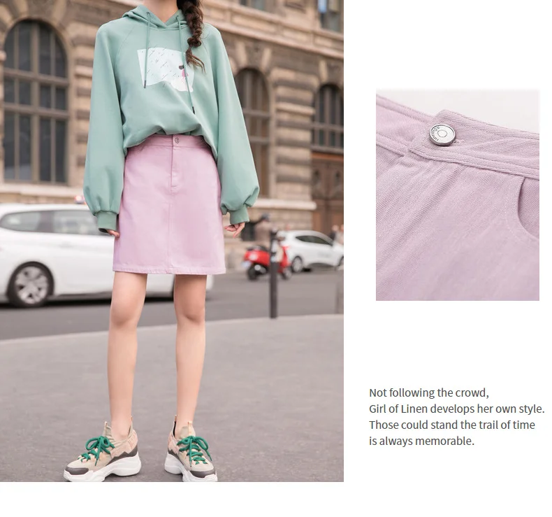 INMAN, весна, Новое поступление, высокая талия, ретро художественный стиль, Корейская Студенческая короткая юбка с подкладкой