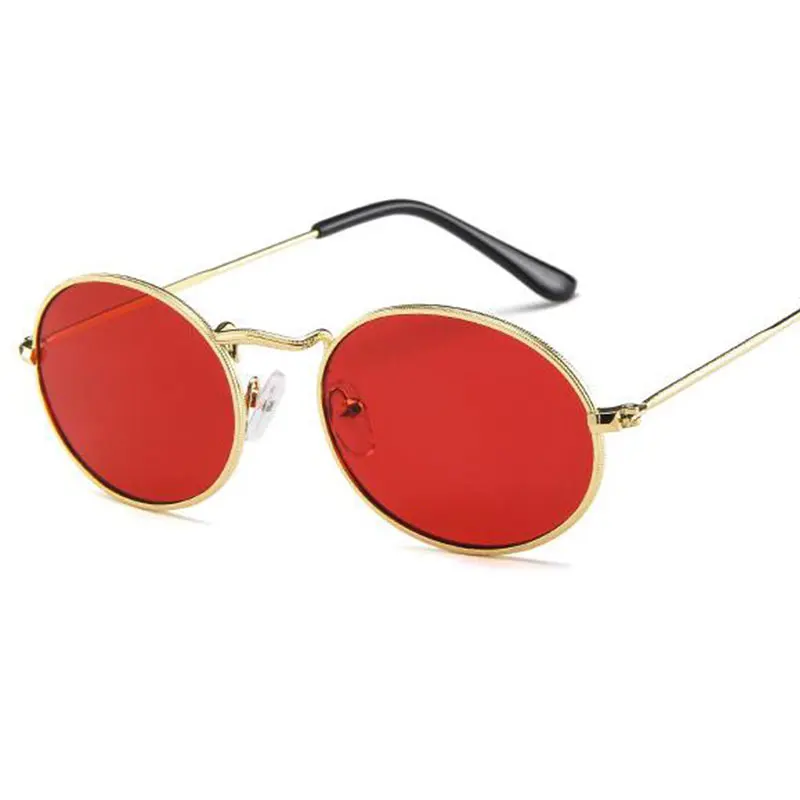 

Vintage Red Glasses Classic Women Men Retro Small Oval Sunglasses Luxe 90s Transparent Sun Glasses For Female Shades Cute