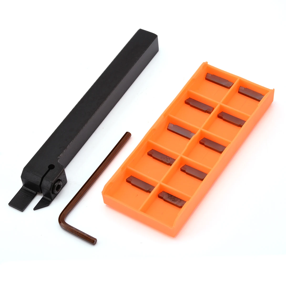 1pc MGEHR1212-2 Cut-off Turning Tool Holder 12*12*100mm Boring Bar + 10pcs MGMN200-G Carbide Inserts Blade + 1pc Hex Wrench