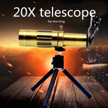 20 раз мобильный телефон Универсальный телефото телескоп длинный HD внешний объектив для камеры телефона для iPhone samsung Xiaomi huawei