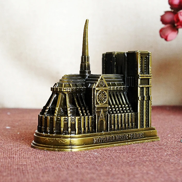 

Metal Religious Architecture Figurines & Miniatures Notre Dame For Home Decoration Accessories Vintage Home Decor