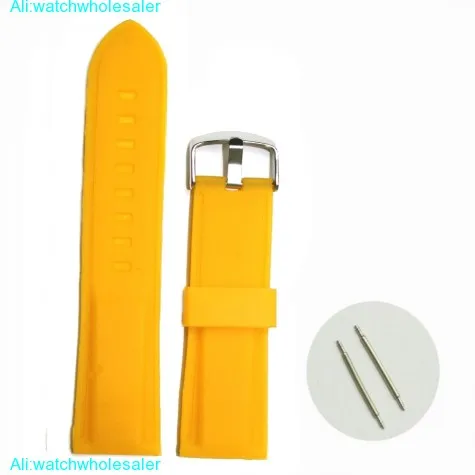 24mm Fresh Yellow Silicone Jelly Rubber Unisex Watch Band Straps WB1054F24JB