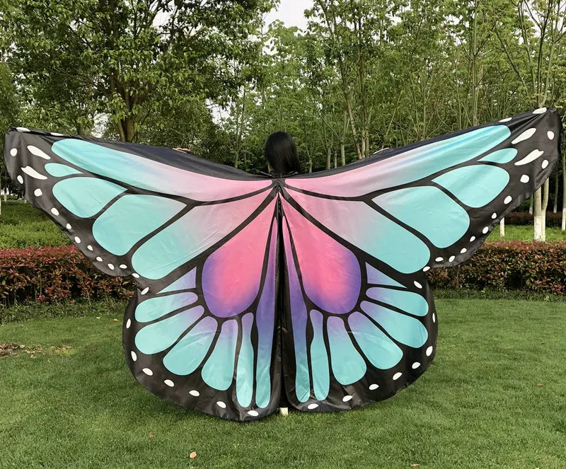 Взрослые Цветные Крылья Бабочки, крылья для танца живота, раздельные крылья(без палочек