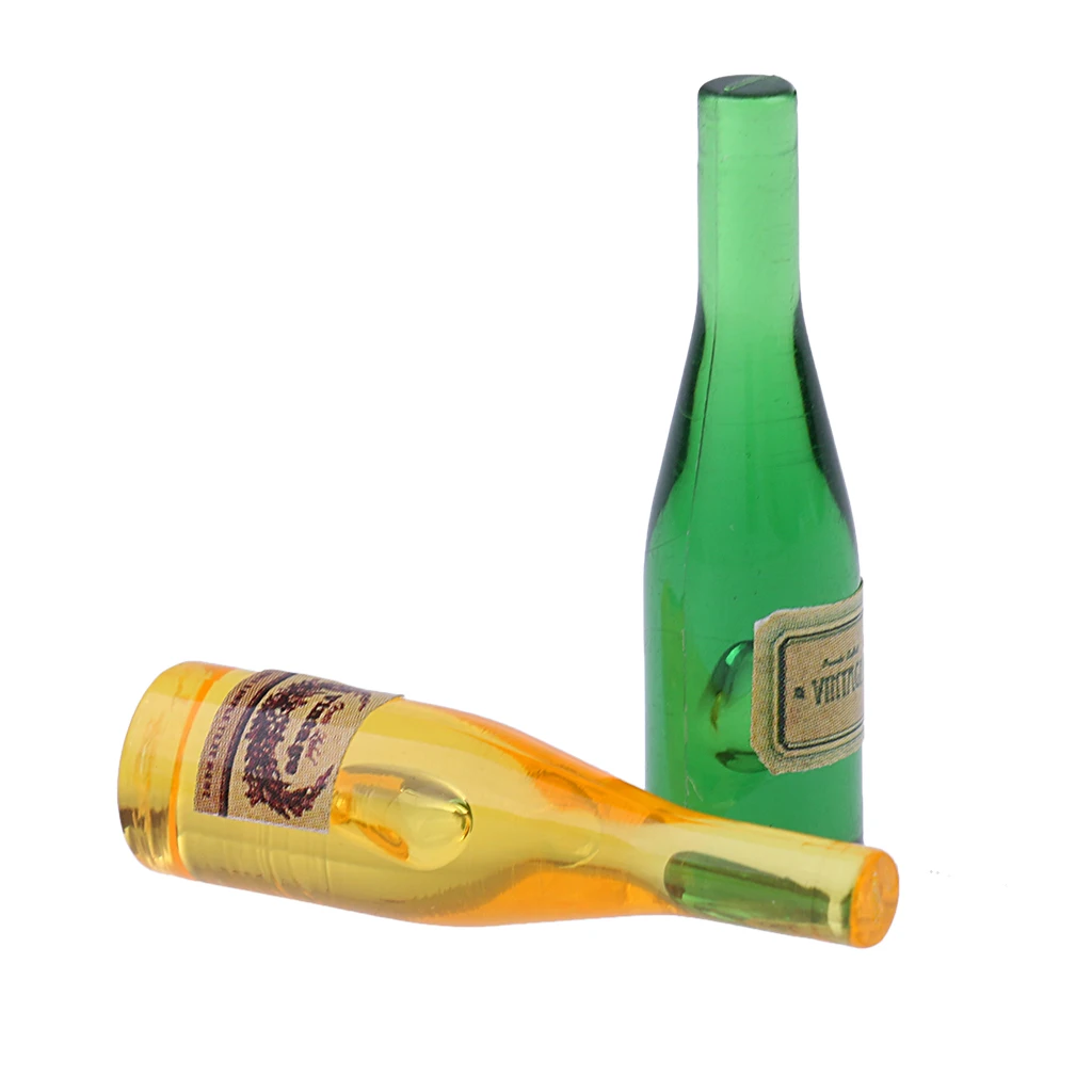 4Pcs/Set 1/12 Scale Dllhouse Miniature Wine Bottles Model Foods Groceries for Dolls House Kitchen Accessory Decor