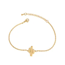 Брендовый Модный Браслет С КАКТУСОМ для женщин и мужчин из нержавеющей стали звено цепи растительный узор шарм браслеты подарок для друзей, ювелирное изделие