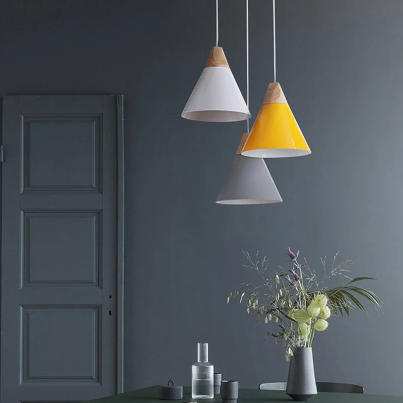 

Pendant Lights Nordic restaurant modern minimalist home restaurant lamp bar table lamp cafe LED fashion macaron lamp