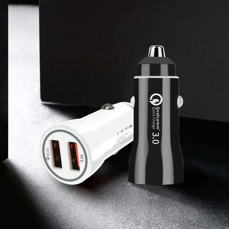 سريع تهمة 3.0 شاحن سيارة ثنائي USB QC 3.0 V 3.1A سريع شاحن آيفون سامسونج Xiaomi الهاتف المحمول اللوحي GPS سريع تهمة 3.0 شاحن سيارة ثنائي USB QC 3.0 V 3.1A سريع شاحن آيفون سامسونج Xiaomi الهاتف المحمول اللوحي GPS