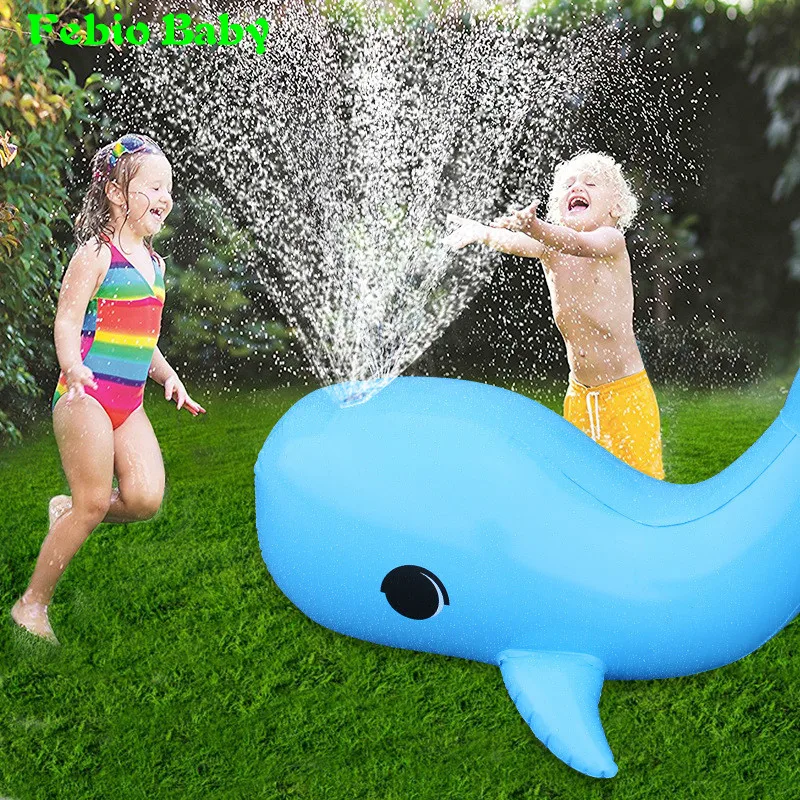 Надувной Дельфин распылитель воды спринклер для детских игр под открытым небом игрушка для жаркого лета плавательный пляжный бассейн с игровой корзиной спринклер всплеск игры