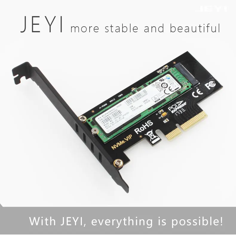 JEYI SK4 Pro M.2 NVMe SSD NGFF к PCIE X4 адаптер M ключ интерфейсная карта поддержка PCI Express 3,0x4 m.2 высокоскоростной Размер 2230 2280