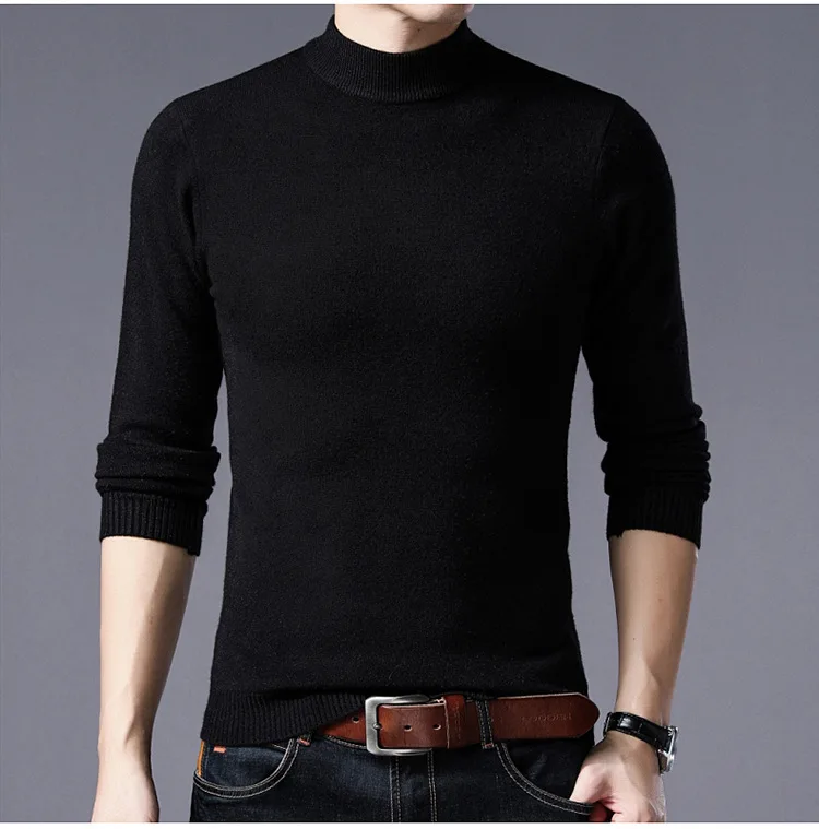 MRMT 2018 бренд зима новый мужской свитер трикотажные рубашки чистый цвет полу-водолазка свитер пуловер для мужской свитер Одежда