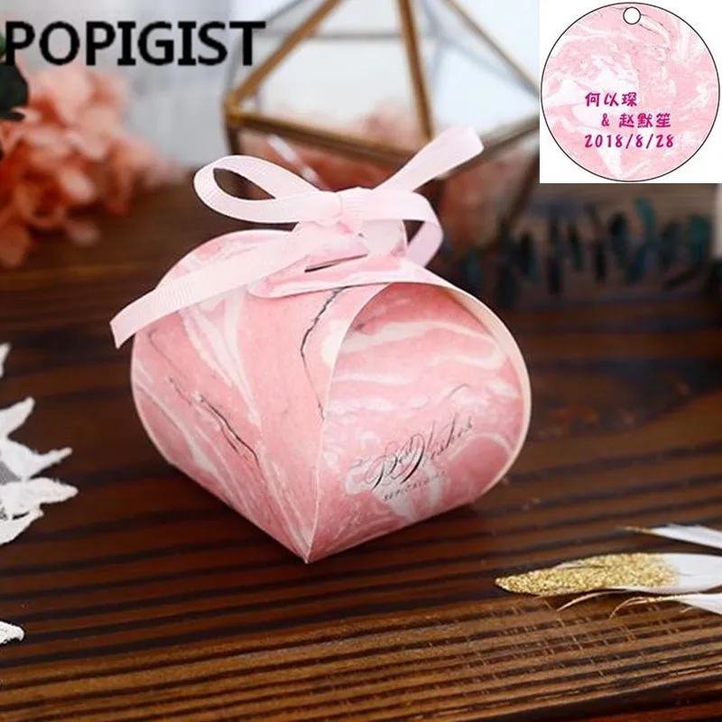 Персонализированные DIY бумажные подарочные пакеты мраморная коробка конфет для