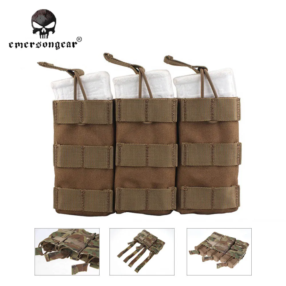 

Emersongear Tactical Modular Triple Open Top Magazine Pouch Airsoft Military Paintball MAG Pouches EM6355 Multicam tropic arid
