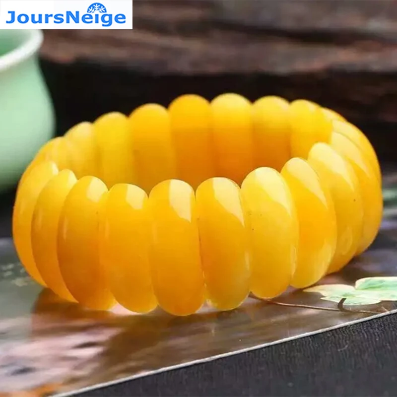 Comprar JoursNeige amarillo Calcedonia pulseras de cristal Noble para Mujeres Hombres regalo amigo sola vuelta pulseras mano fila de joyería de moda
