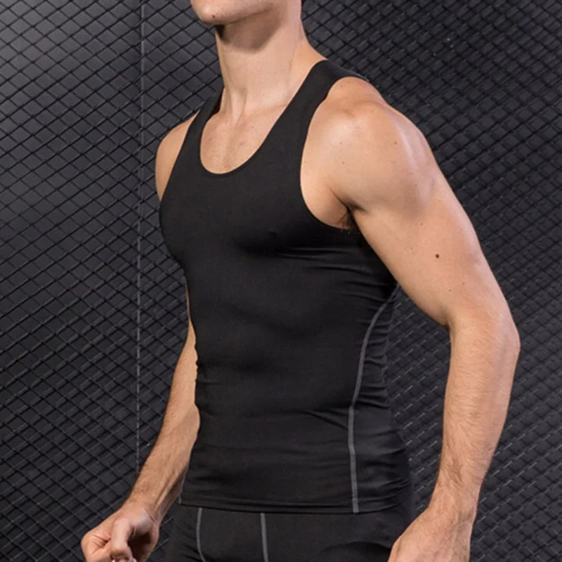 Mens Running Compression Sleeveless Layer Tank Top
