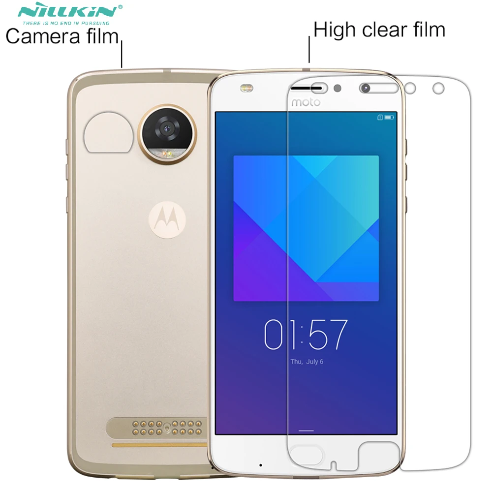 

Nillkin Z2 Play protect film Transparent PET Glossy / Matte For Motorola moto Z2 play Screen Protector + Camera Film