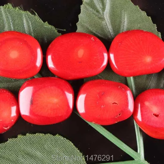 

16X20MM Red Sea Caral Oval Loose Beads Gem Strand
