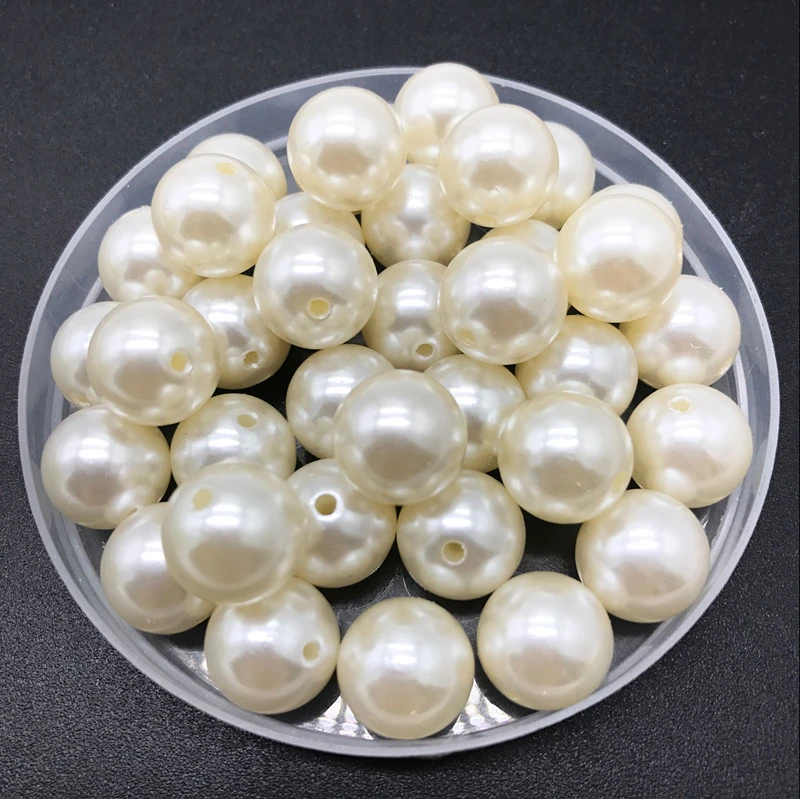 Loose Pearl Beads 4mm-20mm White Ivory Imitation Pearls Round Spacer DIY Jewelry Making Necklace Bracelet Earrings Accessories