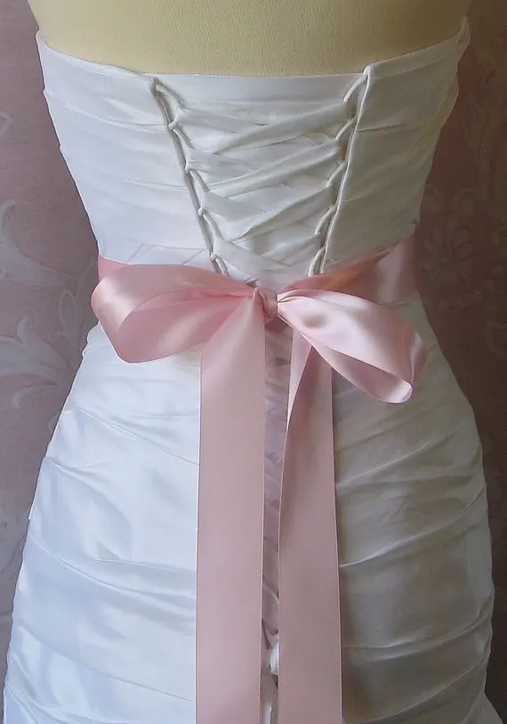 JLZXSY 2 дюймов X 120 дюймов атласная лента для свадьбы пояс/свадебный пояс/вечернее платье пояс 5 см Двусторонняя атласная лента выбрать цвет - Цвет: Light Pink