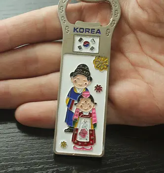 

Korea Tourist Travel Gift Souvenir 3D Metal Refrigerator Fridge Magnet Beer Bottle Opener Craft