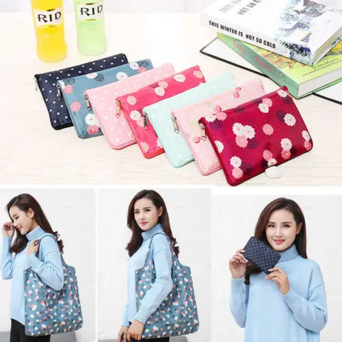 New Foldable Handy Shopping Bag Reusable Tote Pouch Recycle Storage Handbags New Foldable Handy Shopping Bag Reusable Tote Pouch Recycle Storage Handbags