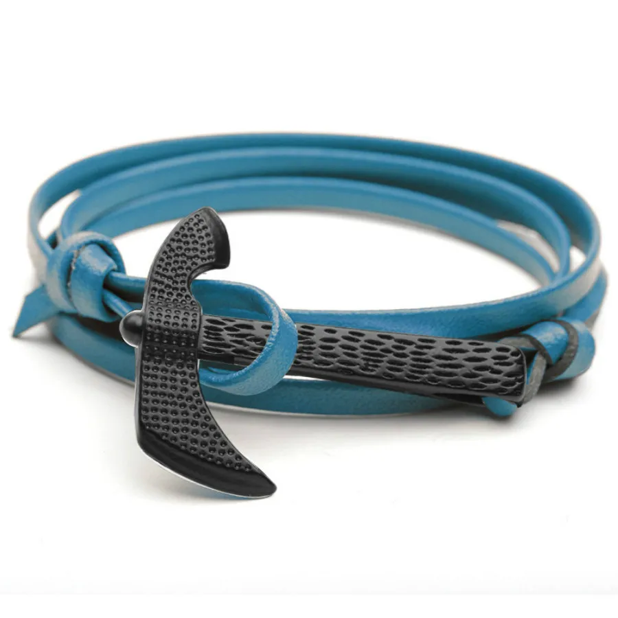 

Hot Sale Fashion Axe Head Anchor Wrap Bracelets Men Charm Survival Rope Chain Paracord Bracelet Male Wrap Metal Sport Hooks