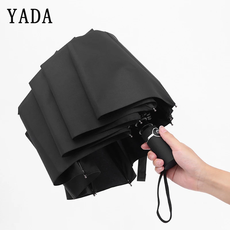 YADA 10K Solid Color Umbrella Luxury Windproof Automatic Umbrellas For Women Men UV Auto Folding Sun Rainy Umbrella Female YD111
