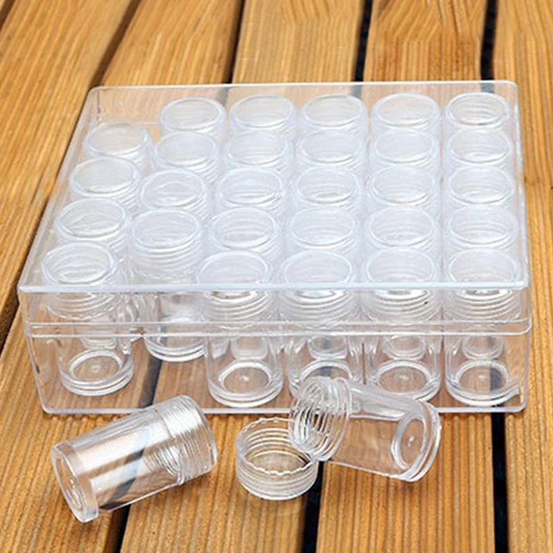 

30 Bottles Transparent Container Case For Diamond Painting Tools Accessories Diamond Embroidery Beads Storage Box Organizer