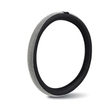 H2CNC Универсальный 1" автомобильный чехол на руль из искусственной кожи Skidproof с крутым блестящим горным хрусталем