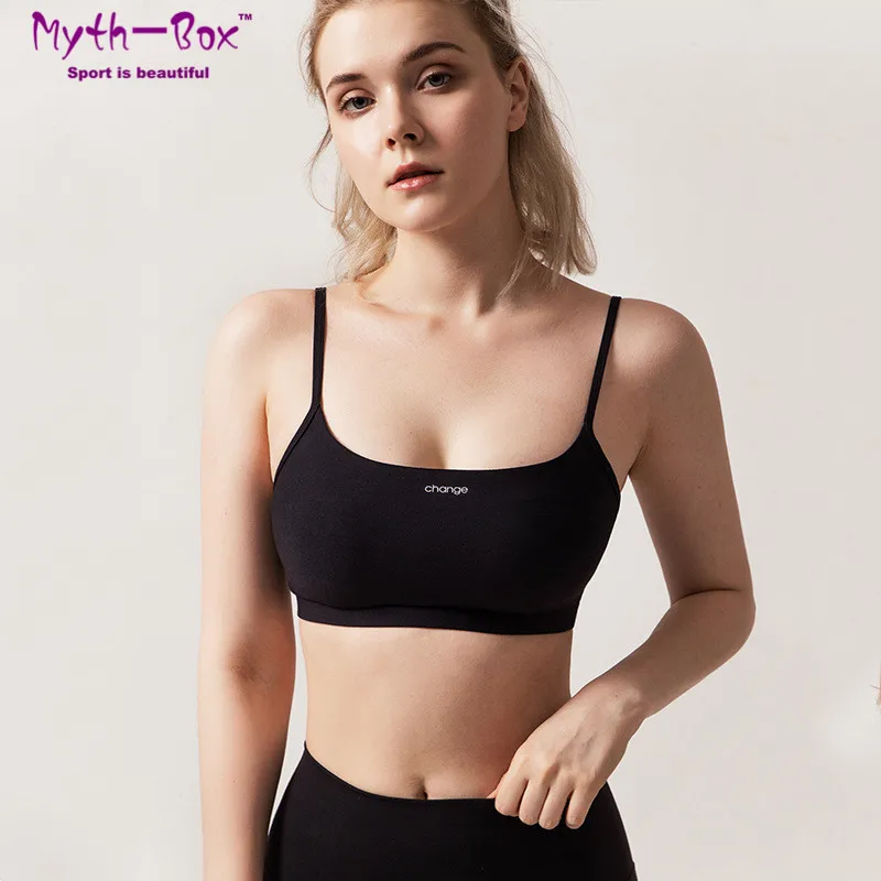 

Women Sport Bras Shockproof Femme Yoga Bra Gym Workout Pad Halter Vest Running Tops Solid Fitness Training Bra Bandage Underwear