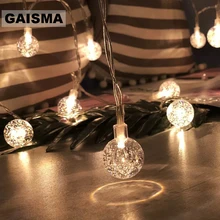 10 м, 100 лампочек, шаровые гирлянды, Рождественская гирлянда, светодиодный гирлянда, украшение, свадебные, вечерние, для дома, спальни, праздничное освещение