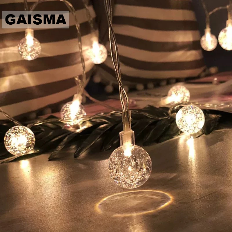 

10M 100 Bulbs Ball Fairy Lights Christmas Garland LED String Lights Decoration Wedding For Party Home Bedroom Holiday Lighting
