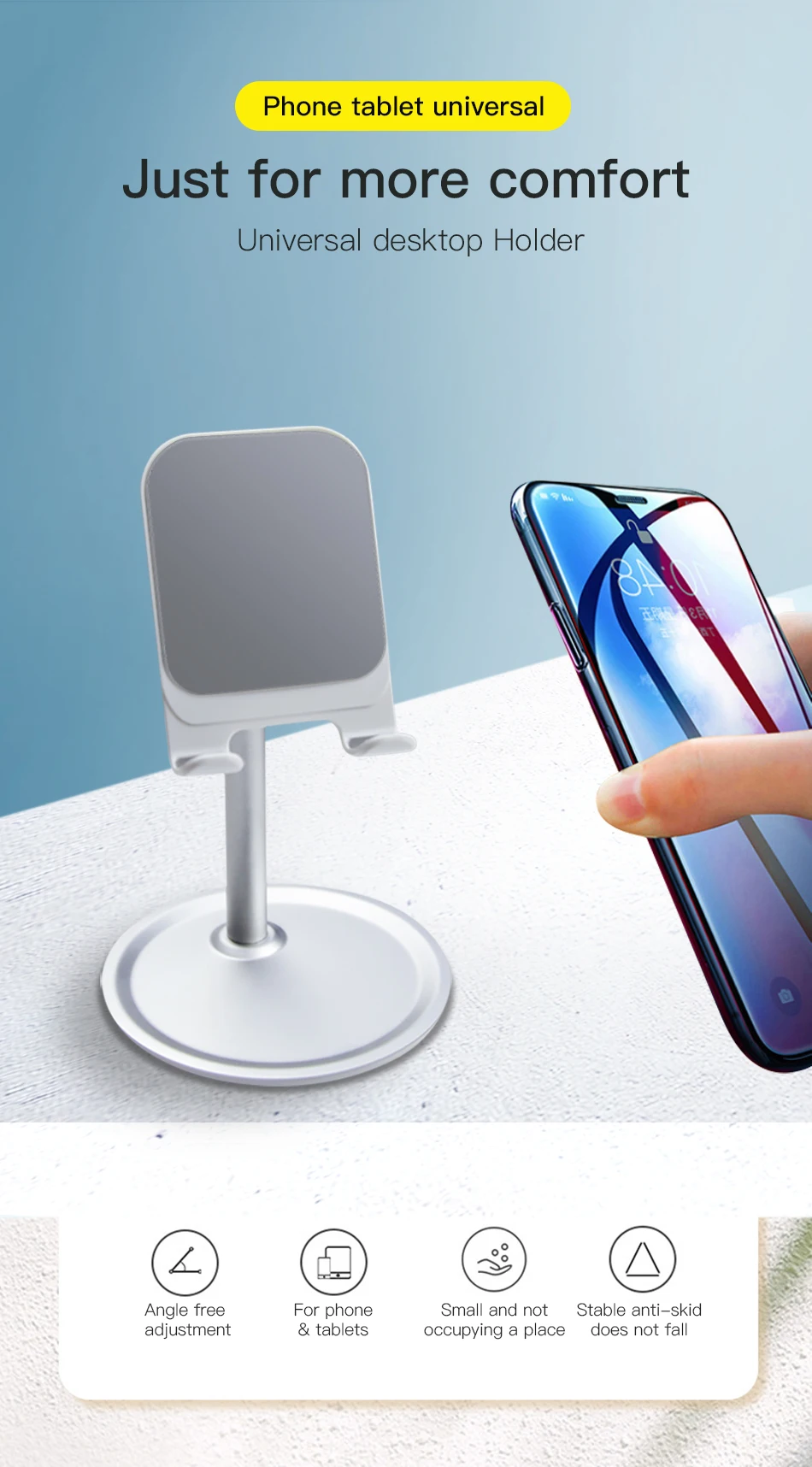 !ACCEZZ Flexible Phone Holder Metal For Iphone X XS Xiaomi Redmi Note 7 Samsung Desk Stand Tablet For ipad mini Support Bracket (1)