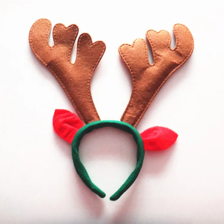 

Deer antlers headband antlers Christmas horn headband with ears Christmas headwear reindeer antlers jingle bells hairband 3482